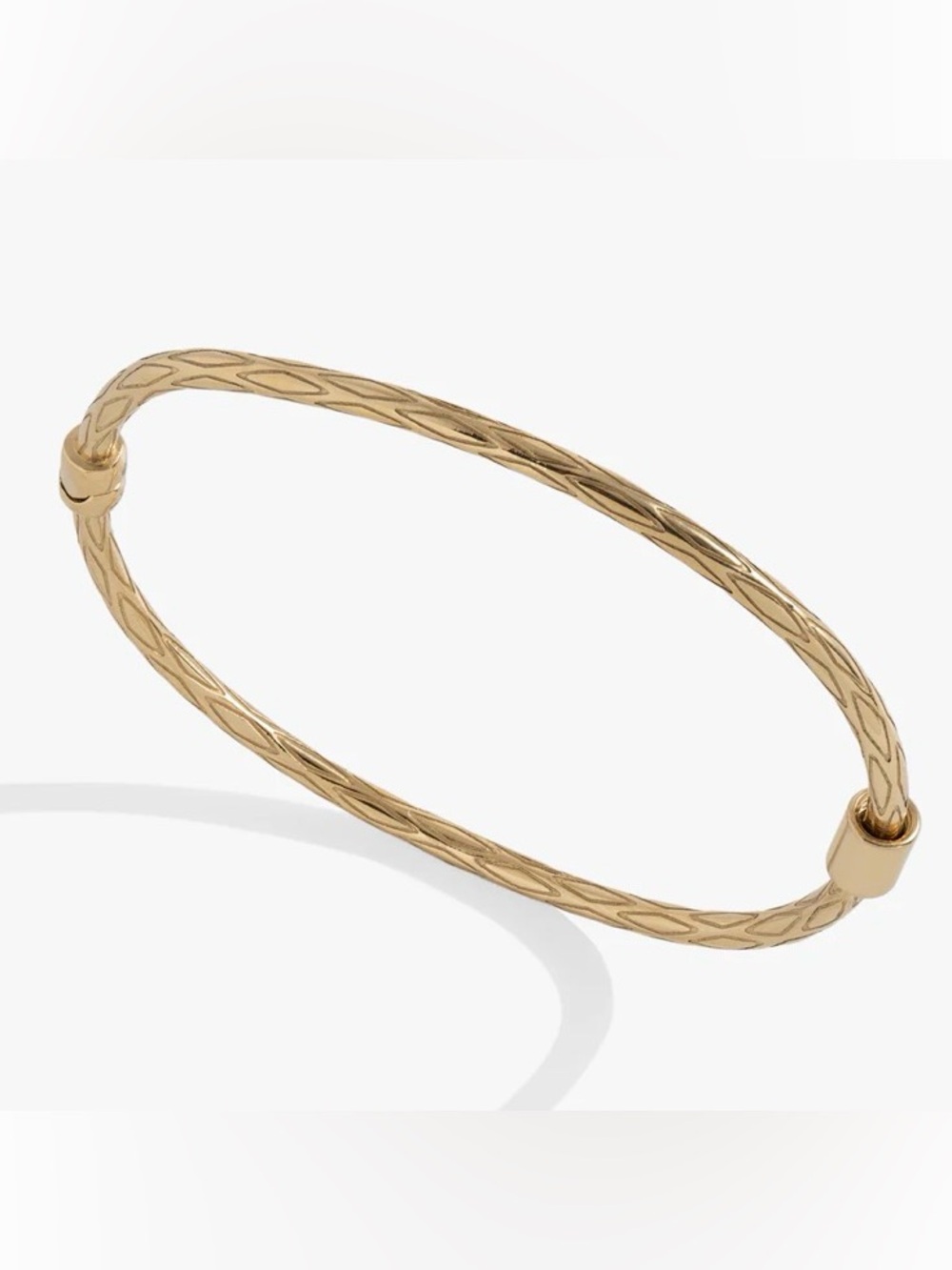 Alex and Ani Gold Interchangeable Diamond Texture Hinge Bracelet-SS - Picture 7 of 8